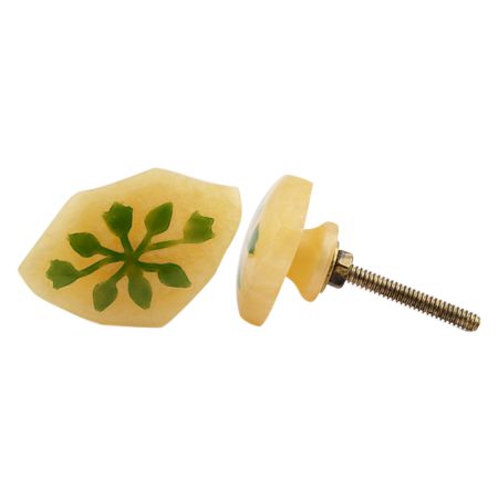 Green Leaf Resin Wardrobe Knob Online